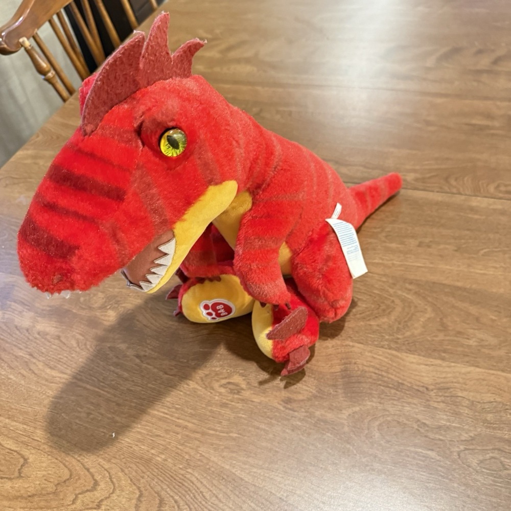 Build-a-Bear Red Raptor Dinosaur Plush Stuffed Animal 19” 2023 EUC